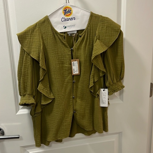 SAYLOR Tops - Saylor Alisha Blouse - Olive Size S NWT